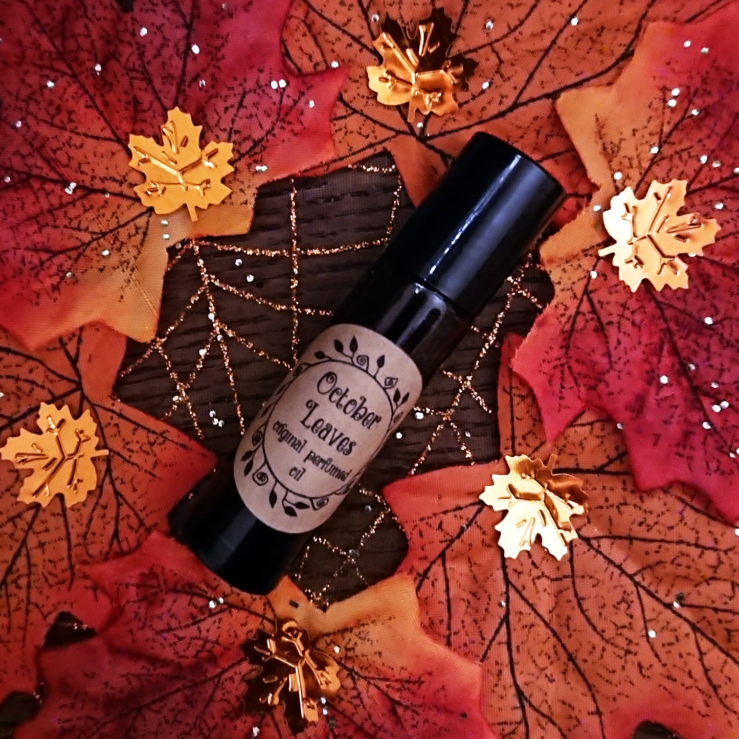 October Leaves Original Perfumed Oil - Warm Autumn Leaves, Incense & Cinnamon Roll On Fragrance - Spicy & Smoky Vegan Oil Blend