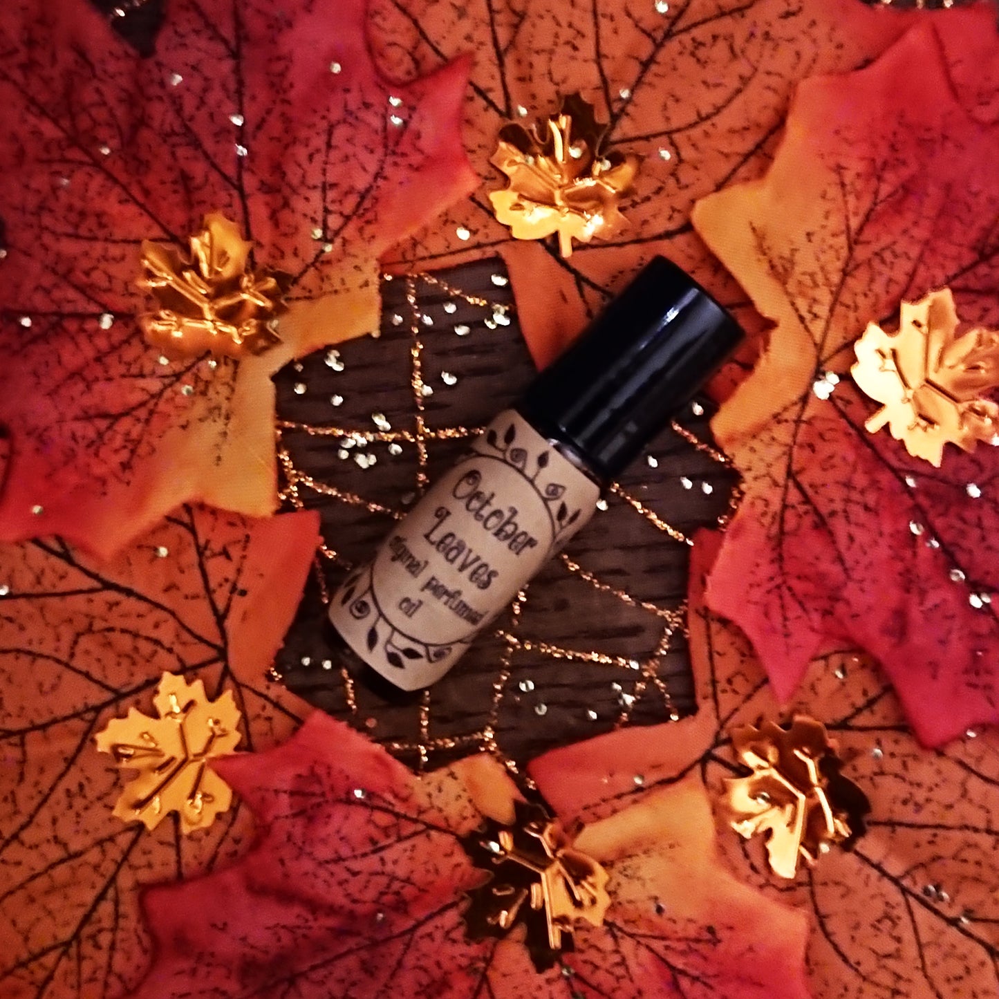 October Leaves Original Perfumed Oil - Warm Autumn Leaves, Incense & Cinnamon Roll On Fragrance - Spicy & Smoky Vegan Oil Blend