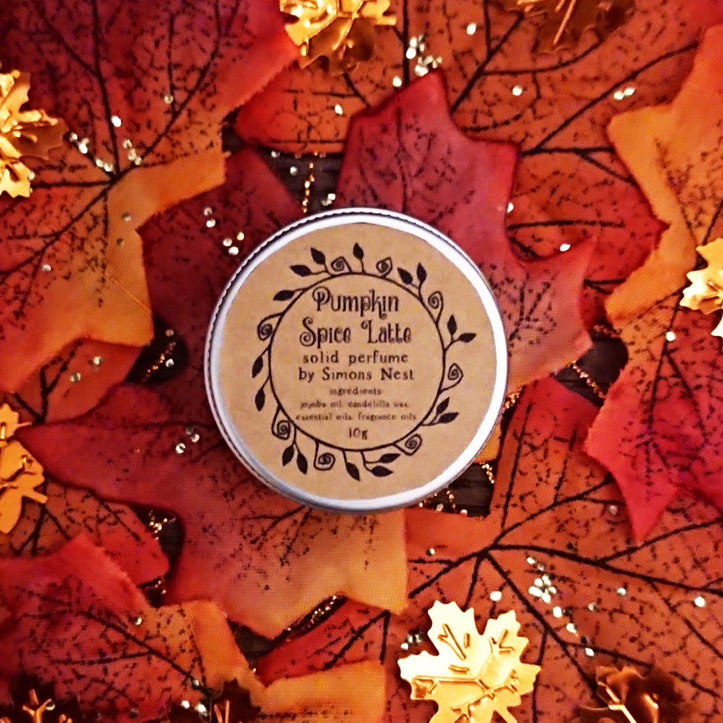 Pumpkin Spice Latte Solid Perfume - Cosy Pumpkin Spices & Coffee Solid Fragrance Tin - Autumn Halloween Spicy & Gourmand Vegan Perfume Blend